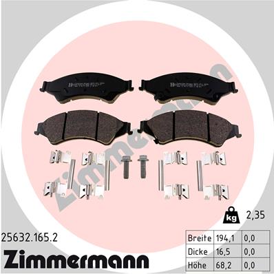 Klocki hamulcowe ZIMMERMANN 25632.165.2