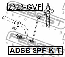 Guma stabilizatora FEBEST ADSB-8PF-KIT