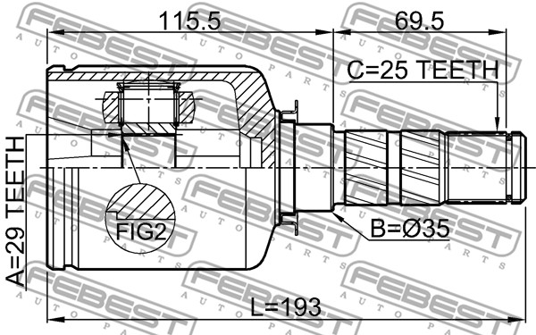 Przegub FEBEST 0811-S11MT