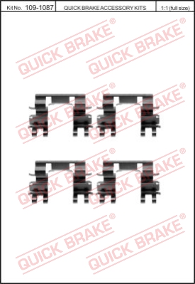 Zestaw akcesoriów montażowych  klocków hamulcowych QUICK BRAKE 109-1087