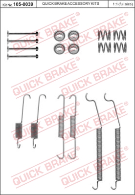 Zestaw dodatków do szczęk hamulcowych QUICK BRAKE 105-0039