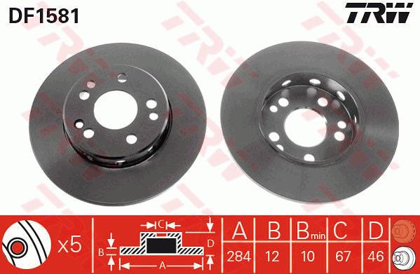 Tarcza hamulcowa TRW DF1581