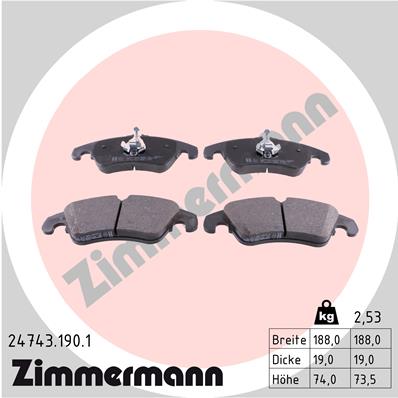 Klocki hamulcowe ZIMMERMANN 24743.190.1