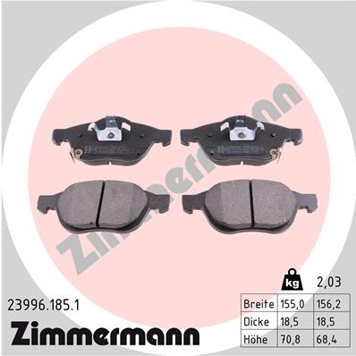 Klocki hamulcowe ZIMMERMANN 23996.185.1