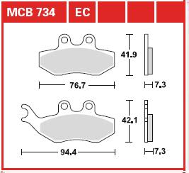 Klocki hamulcowe TRW MCB734EC