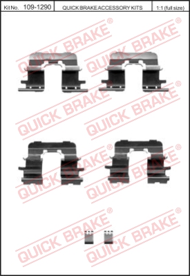 Zestaw akcesoriów montażowych  klocków hamulcowych QUICK BRAKE 109-1290