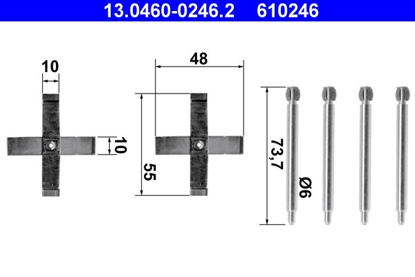 Zestaw akcesoriów montażowych  klocków hamulcowych ATE 13.0460-0246.2
