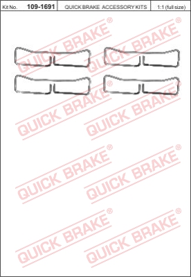 Zestaw akcesoriów montażowych  klocków hamulcowych QUICK BRAKE 109-1691
