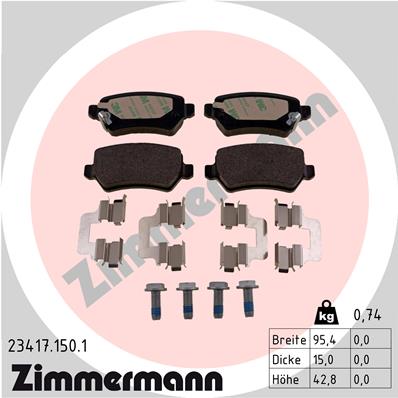 Klocki hamulcowe ZIMMERMANN 23417.150.1