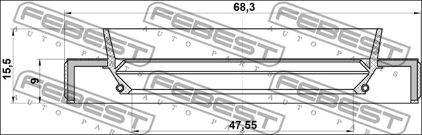 Pierścień uszczelniający półosi FEBEST 95HBY-49680915L