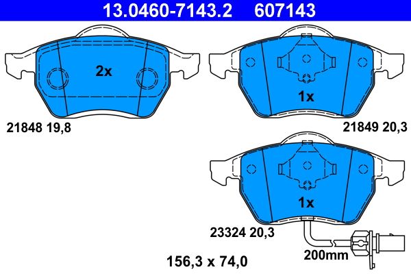 Klocki hamulcowe ATE 13.0460-7143.2