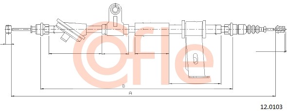 Linka hamulca ręcznego COFLE 92.12.0103