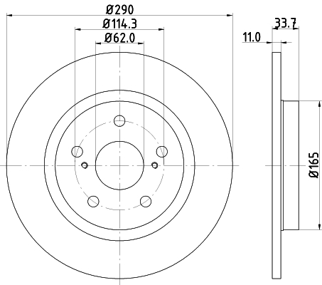 Tarcza hamulcowa HELLA 8DD 355 116-121