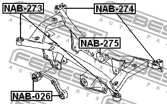 Łożyskowanie  korpusu osi FEBEST NAB-274