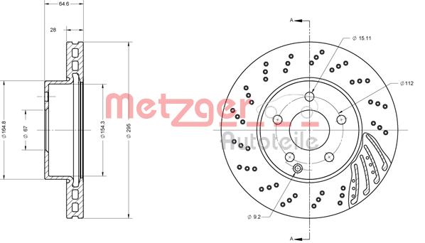 Tarcza hamulcowa METZGER 6110453