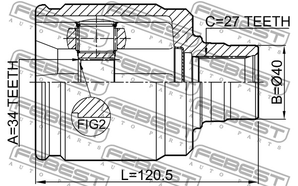 Przegub wału FEBEST 0311-CL20RH