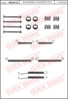 Zestaw montażowy szczęk hamulcowych QUICK BRAKE 105-0713
