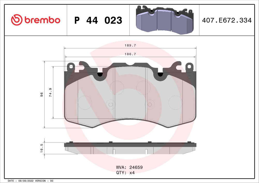 Klocki hamulcowe BREMBO P 44 023