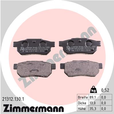 Klocki hamulcowe ZIMMERMANN 21312.130.1
