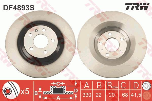 Tarcza hamulcowa TRW DF4893S