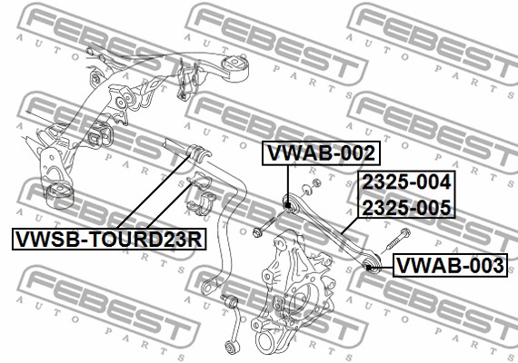 Wahacz zawieszenia koła FEBEST 2325-005