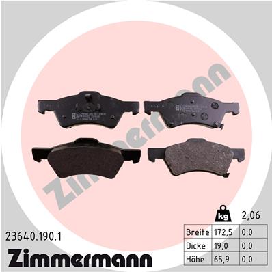 Klocki hamulcowe ZIMMERMANN 23640.190.1