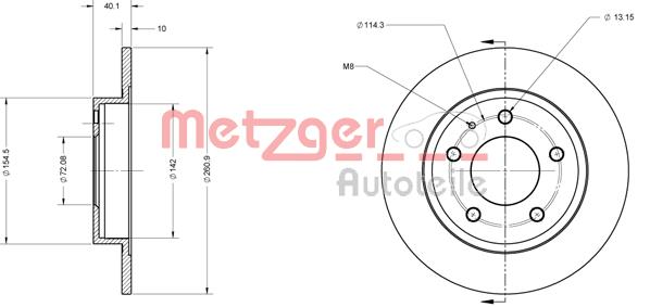 Tarcza hamulcowa METZGER 6110131