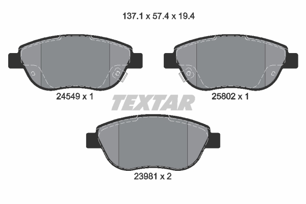 Klocki hamulcowe TEXTAR 2454901