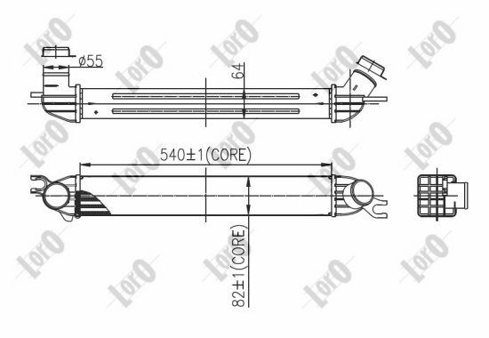 Chłodnica powietrza intercooler ABAKUS 032-018-0001