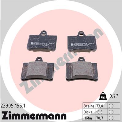 Klocki hamulcowe ZIMMERMANN 23305.155.1