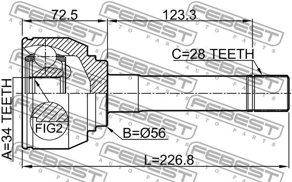 Przegub wału FEBEST 1210-H1