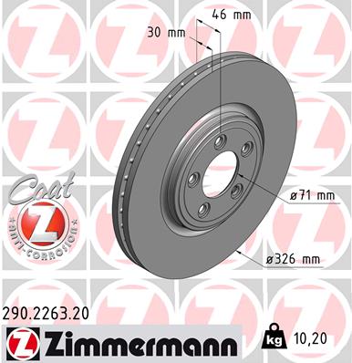 Tarcza hamulcowa ZIMMERMANN 290.2263.20