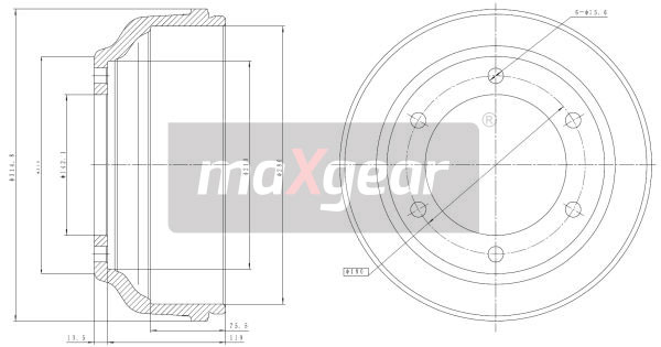 Bęben hamulcowy MAXGEAR 19-2304