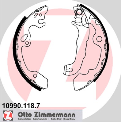 Szczęki hamulcowe ZIMMERMANN 10990.118.7