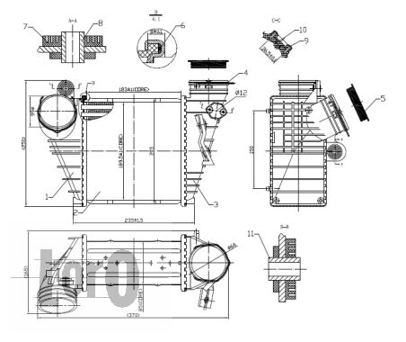 Chłodnica powietrza intercooler ABAKUS 053-018-0005