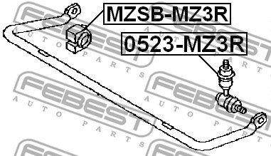 Guma stabilizatora FEBEST MZSB-MZ3R