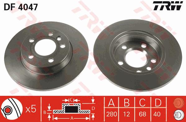 Tarcza hamulcowa TRW DF4047