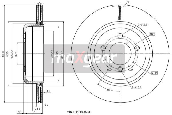Tarcza hamulcowa MAXGEAR 19-2783