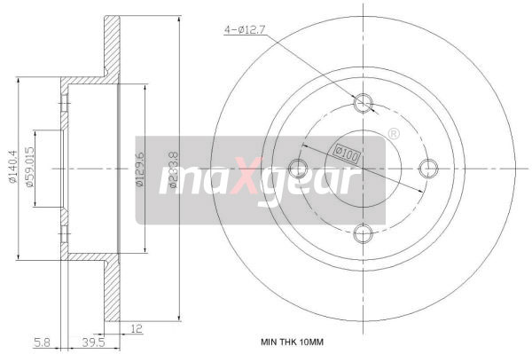 Tarcza hamulcowa MAXGEAR 19-0953