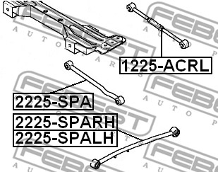 Wahacz zawieszenia koła FEBEST 2225-SPALH