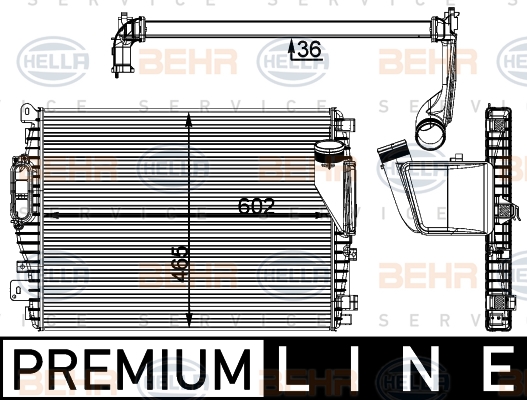 Chłodnica powietrza intercooler BEHR HELLA SERVICE 8ML 376 792-341