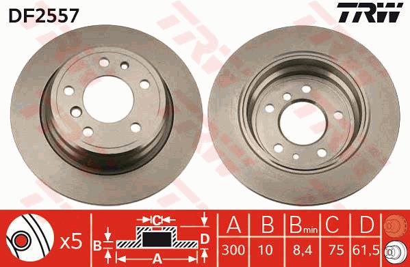 Tarcza hamulcowa TRW DF2557