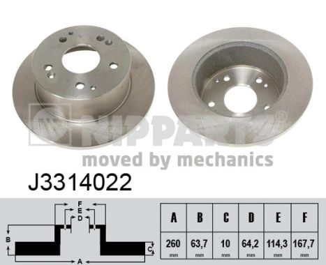Tarcza hamulcowa NIPPARTS J3314022