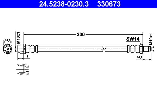 Przewód hamulcowy elastyczny ATE 24.5238-0230.3