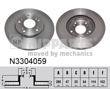 Tarcza hamulcowa NIPPARTS N3304059