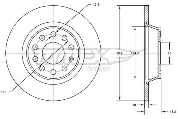 Tarcza hamulcowa TOMEX BRAKES TX 72-45
