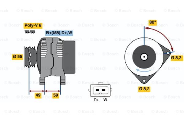 Alternator BOSCH 0 986 038 070