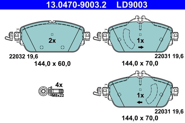 Klocki hamulcowe ATE 13.0470-9003.2