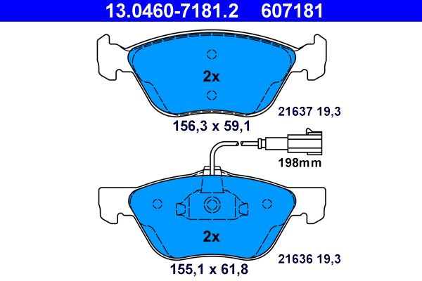 Klocki hamulcowe ATE 13.0460-7181.2