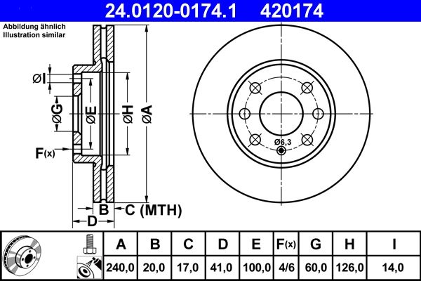 Tarcza hamulcowa ATE 24.0120-0174.1